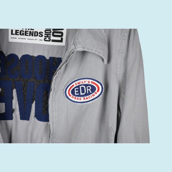 The Legends x Choose Love Jumpsuit Women's Size Small Gray Full Zip Coveralls - Picture 5 of 13